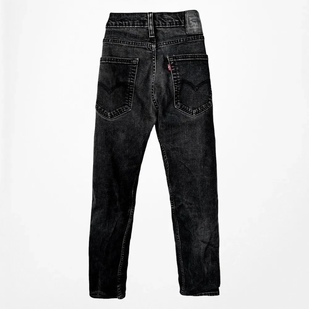 Vintage Y2K 90s Men's Dark Gray Slim Fit Skinny Denim Levi Jeans Size 32